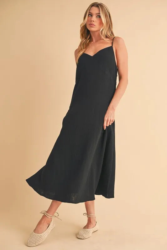 Aemi+Co Side Button Midi Cami Dress – Opal and Lolli